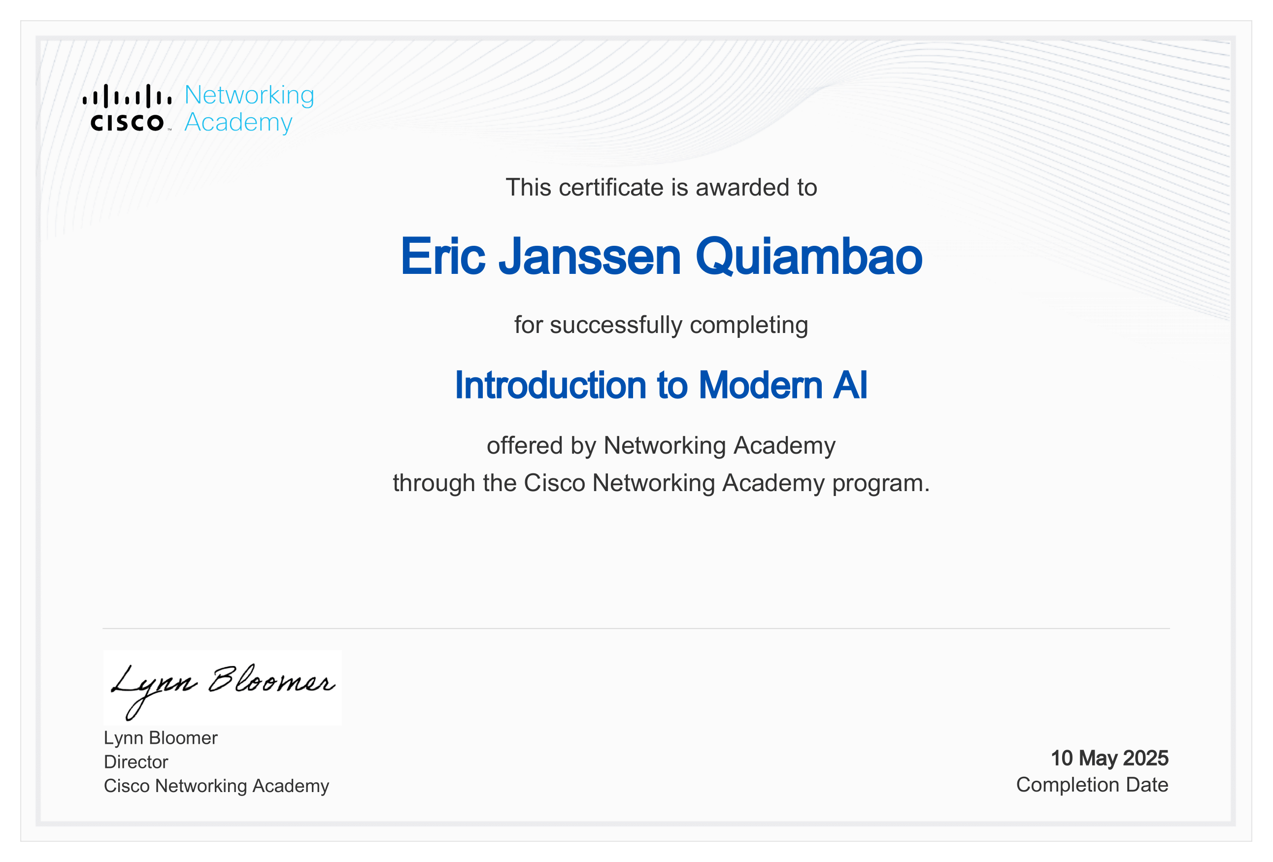 Certificate 1